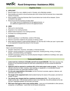 Rural Entrepreneur Assistance Application Form