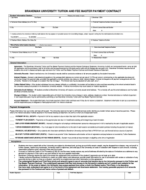 Lump sum payment agreement template - Brandman university tuition and fee master payment contract - brandman