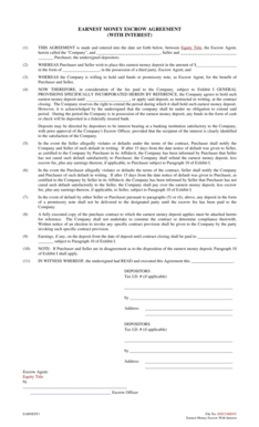 Earnest Money Escrow Agreement