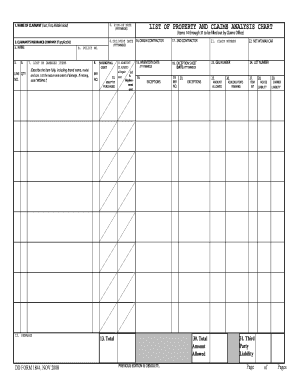 DD Form 1844 Claim for Lost or Damaged Property