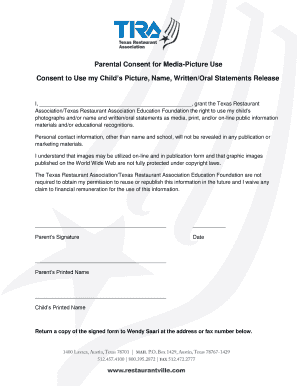 Parental Consent for Media-Picture Use