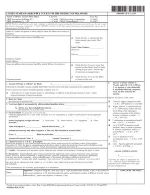 Proof of Claim Form