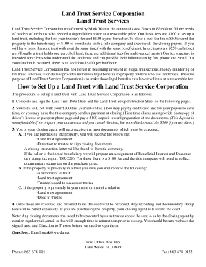 Fillable Online Land Trust Service Corporation Fax Email Print - pdfFiller