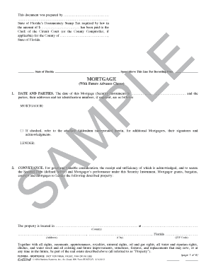 Florida Mortgage Agreement with Future Advance Clause