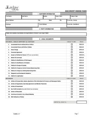 Georgia Legal Document Order Form
