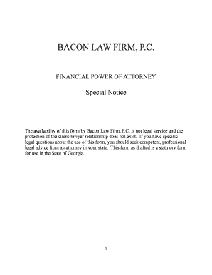 Georgia Financial Power of Attorney