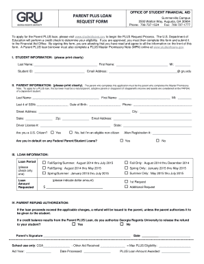 Federal Direct Parent PLUS Loan Request Form