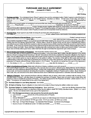 Georgia Purchase and Sale Agreement