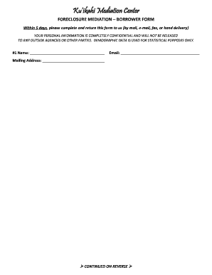 Foreclosure Mediation Borrower Form