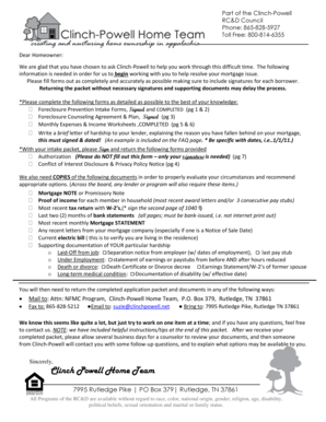 Foreclosure Prevention Intake Packet