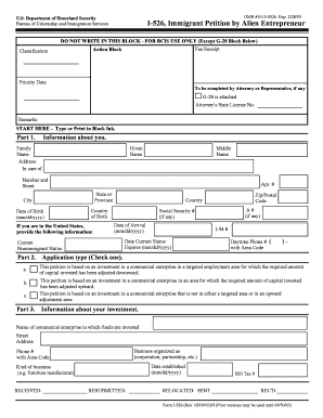 Immigrant Petition by Alien Entrepreneur Form I-526