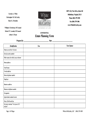 Ashley S. Payne Estate Planning Form