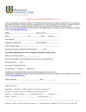 Request for Federal Direct Loan