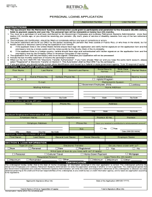 Personal Loans Application Form ASR-PR-015