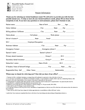 Dental Patient Information Form