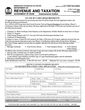 Guam ID Card Application