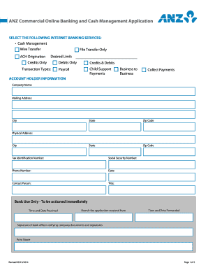 ANZ Commercial Online Banking Application