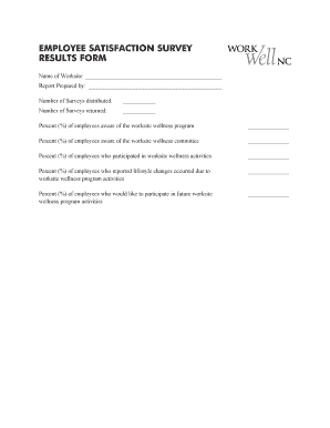 Employee Satisfaction Survey Results Form