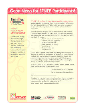 EFNEP Families Eating Smart and Moving More Curriculum