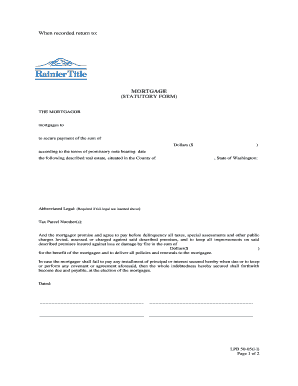 Washington Mortgage Agreement