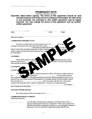 Iowa Fixed Rate Note, Installment Payments - Unsecured