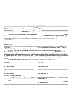Kansas Mortgage Agreement