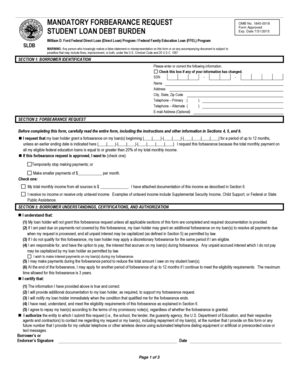Student Loan Debt Burden Forbearance Request Form