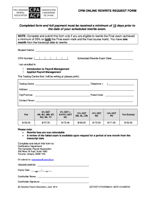 CPA Online Rewrite Request Form