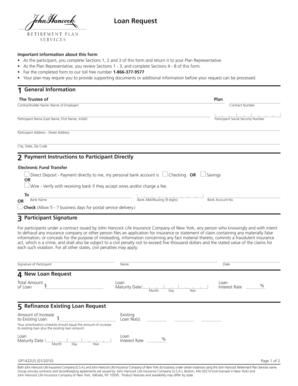John Hancock Retirement Plan Loan Request Form