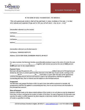 Installment Promissory Note