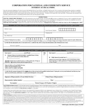 AmeriCorps Interest Accrual Form