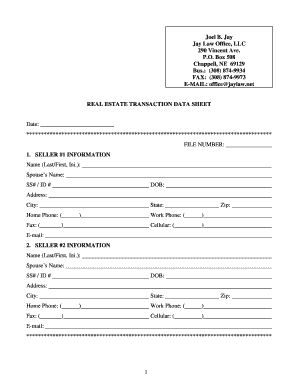 Real Estate Transaction Information Sheet - Fill and Sign Printable  Template Online