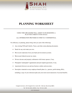 Estate Planning Worksheet
