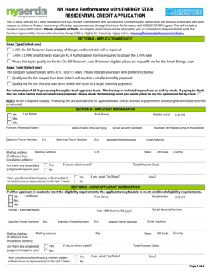 NY Home Performance with ENERGY STAR Credit Application