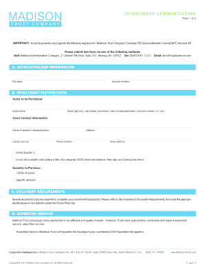 Investment Authorization Form