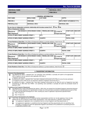 Form U4 Securities Industry Registration