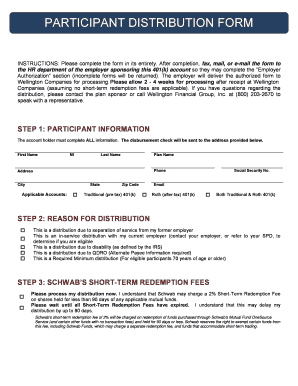 401(k) Distribution Form