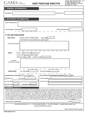 Asset Purchase Directive Form