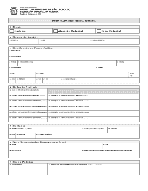 FICHA CADASTRAL PESSOA JURÍDICA