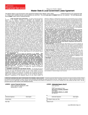 Master State & Local Government Lease Agreement