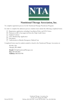 Fax hipaa disclaimer - NTP Registration Packet - Nutritional Therapy Association