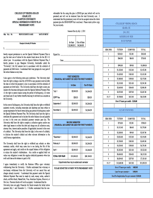 Hampton University Special Deferred Payment Plan Promissory Note