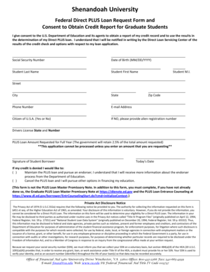 Federal Direct PLUS Loan Request Form