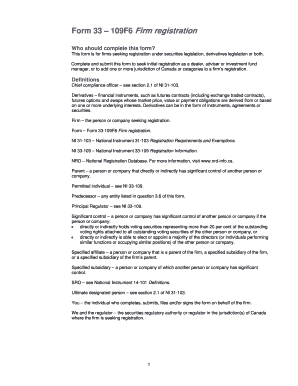 Form 33-109F6 Firm Registration