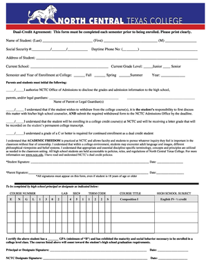 Dual Credit Enrollment Agreement