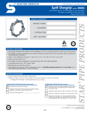 Joint Restraint Submittal Form