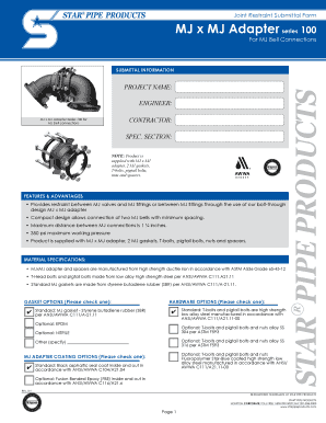 Joint Restraint Submittal Form