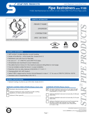 Joint Restraint Submittal Form