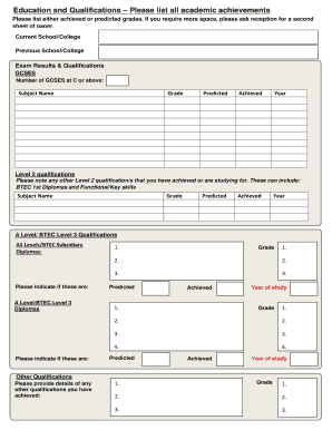 UK Student Application Form