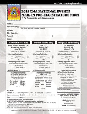 CMA Rally Pre-Registration Form